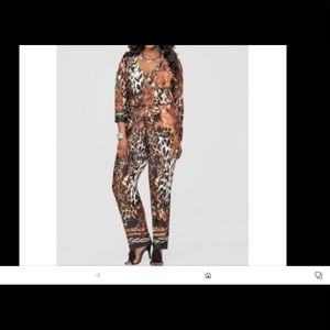 Ashley Stewart leopard print jumpsuit